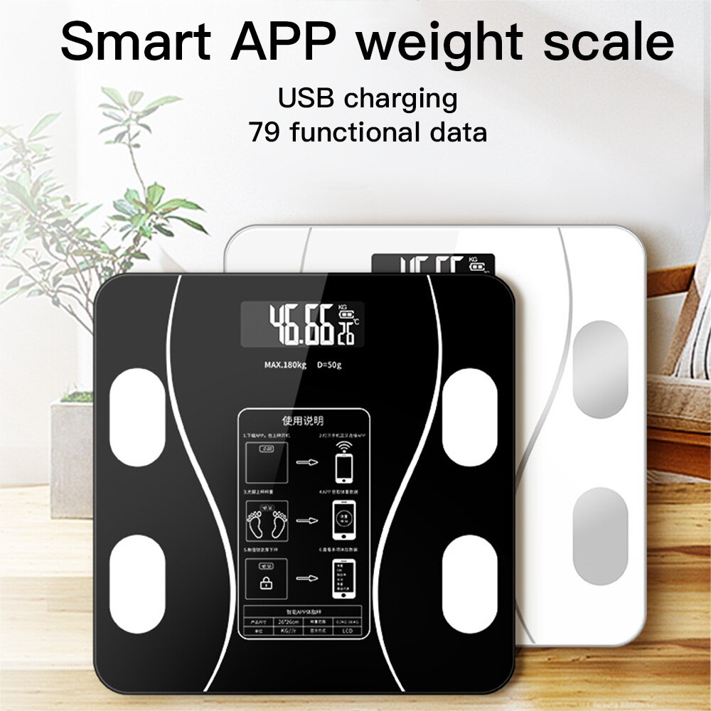 Smart Body Fat Scale Scientific Electronic LED Digital Bathroom Weight Body Composition Analyzer With Smartphone App Bluetooth