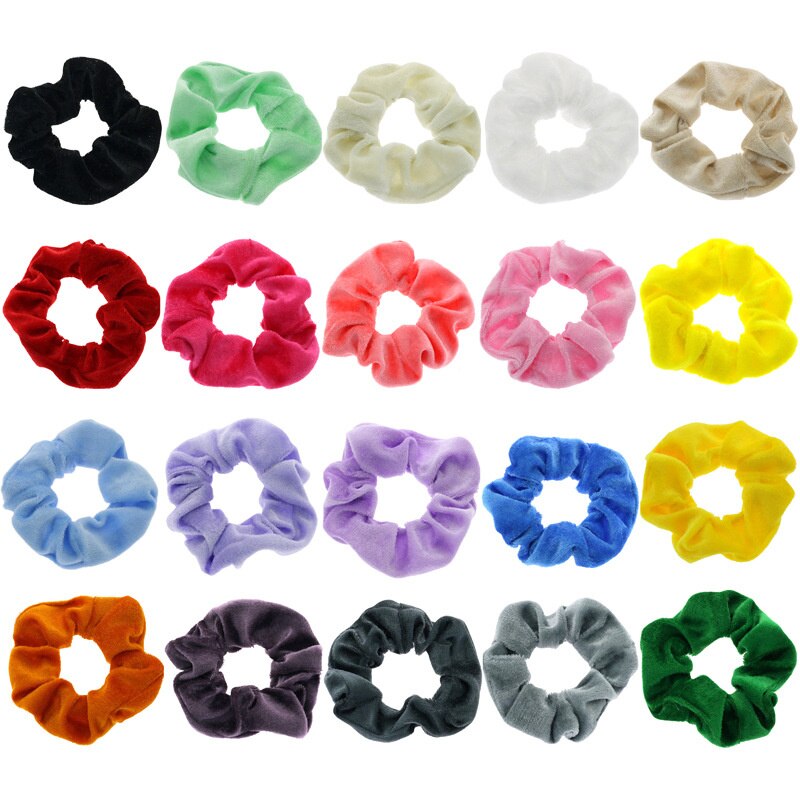 10 Teile/los Frauen Haar Zubehör Gold Samt Krawatte Bündel Styling Scrunchy Elastische Haar Band Darm Ring Bunte Kopfschmuck