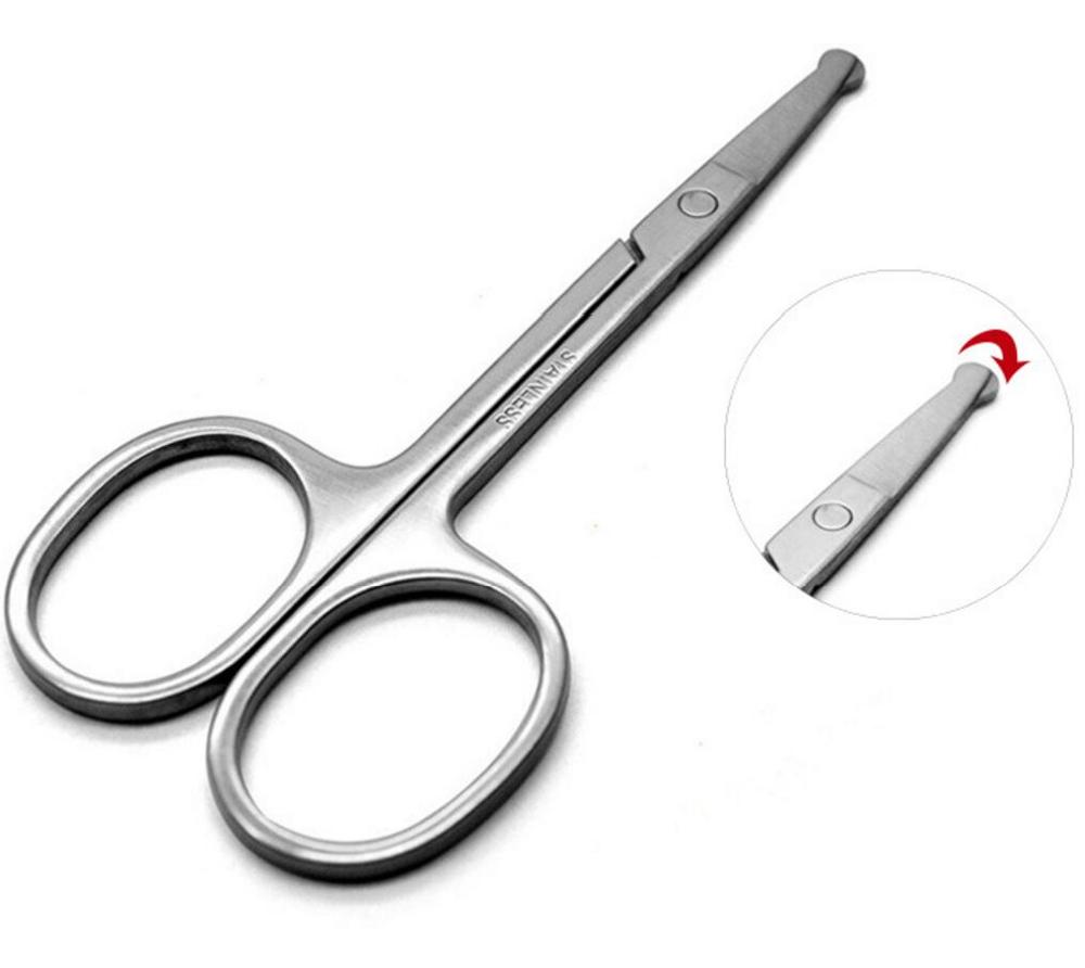 Stainless Steel Beauty Round Head Scissors Makeup Tools Safety Eyebrow Clips Cuts Hair Removal Products Nose Scissors