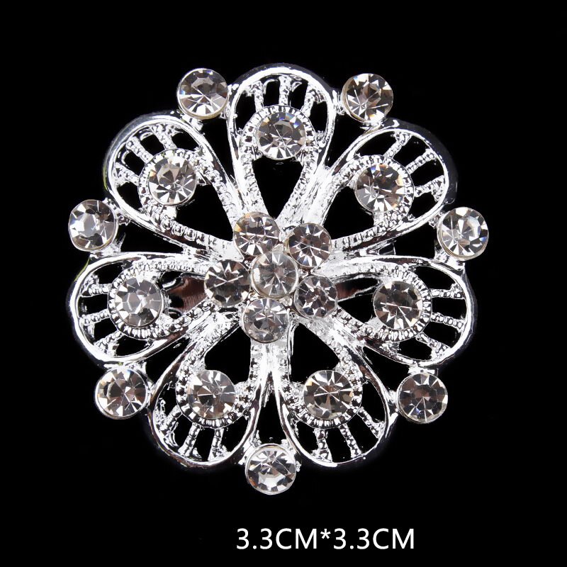 Fabriek Directe Verkoop Diverse Gold Plated Kleur Crystal Rhinestones Bloem Mode Broche Pins voor Vrouwen Diverse: 5477silver