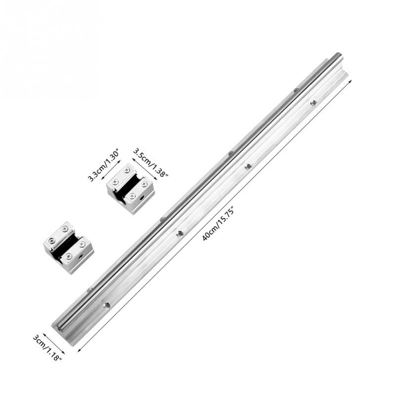 2 stks SBR10-400mm Linear Motion Guide Rod Shaft + 4 stks SBR10UU Blokken Schuiven Lineaire geleiderail