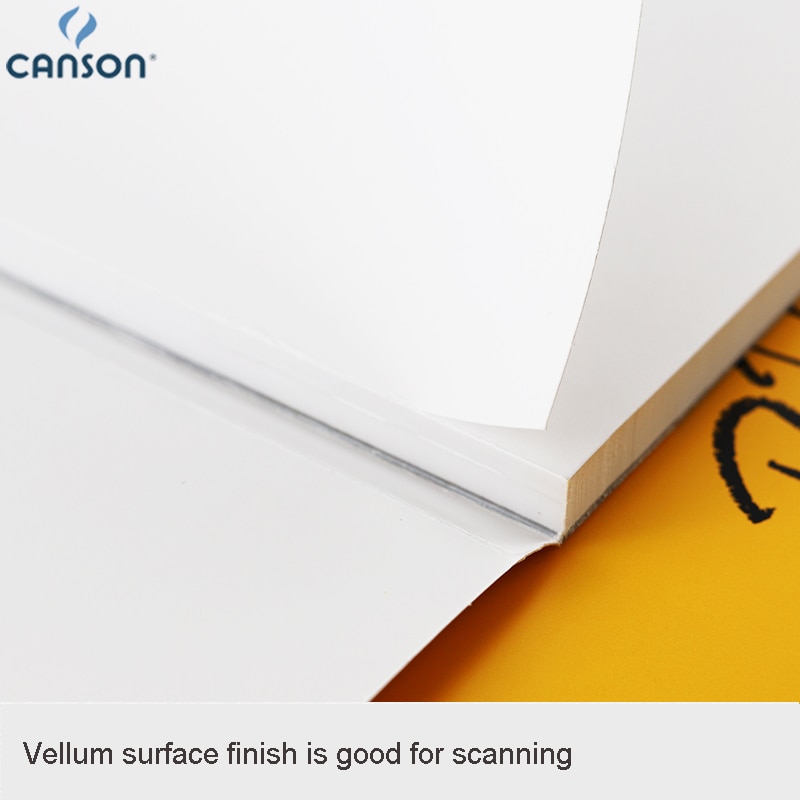 Canson-papel pesado Serie XL, 180 gsm para tinta, marcador o lápiz plegable sobre 8,3x11,7 pulgadas, blanco brillante, 50 hojas