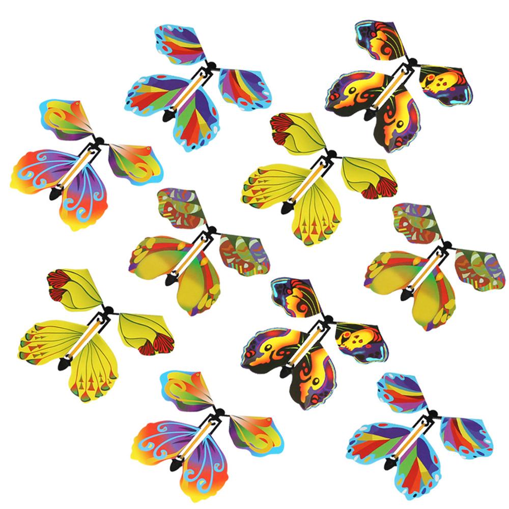 15pcs Magic Butterfly flying Card Toy with Empty Hands Butterfly Wedding Magic Props Magic Tricks: E 10pcs random Color