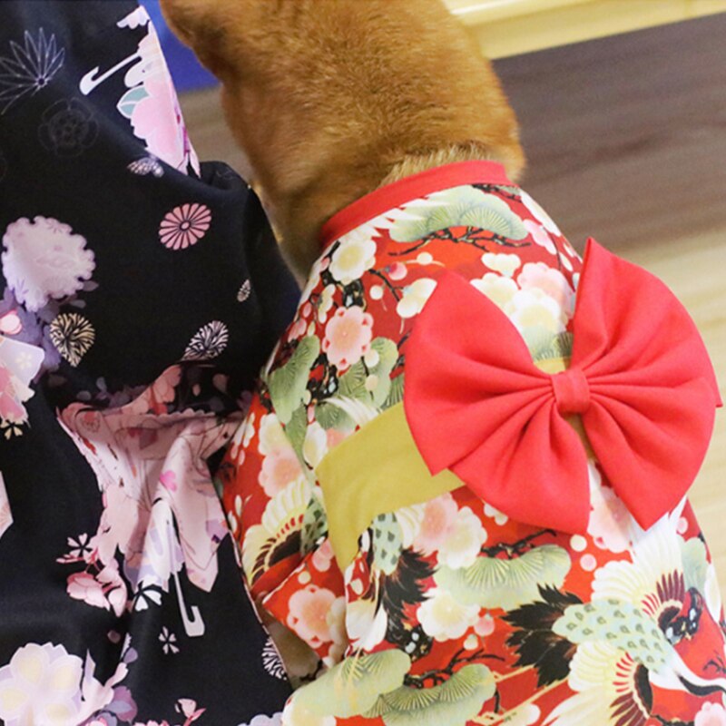 Kimono pour animaux de compagnie chien chat Costume de Style japonais