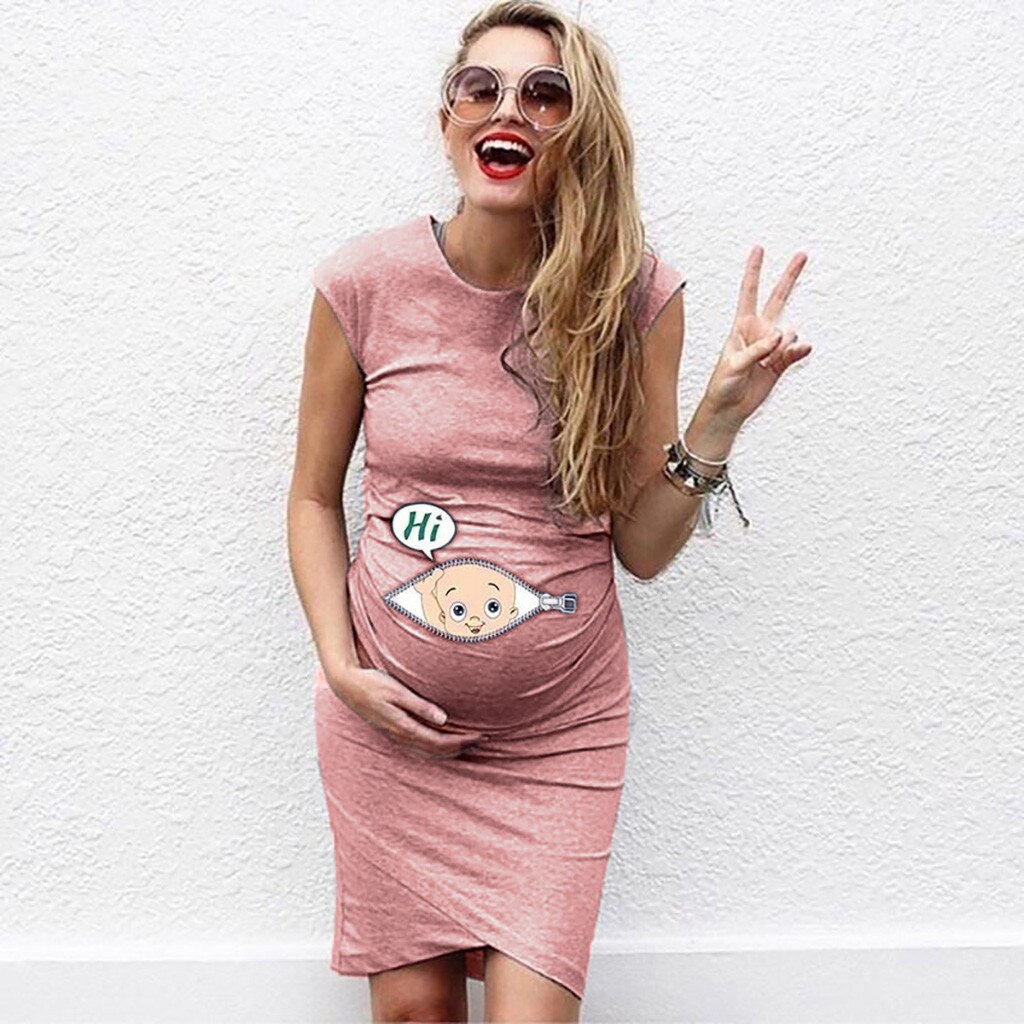 newborn Baby Print Breastfeeding Dresses Summer платье Women Sleeveless Pregnancy Maternity Dress Nusring Clothes Mother Dress: Pink / S