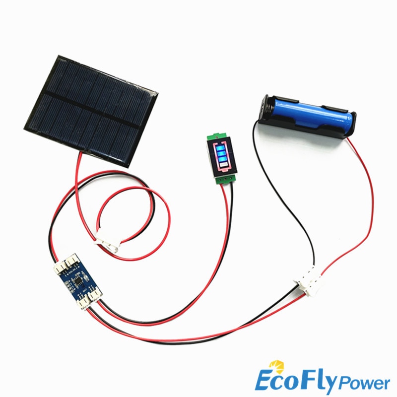 Panel Solar de 5V, 5,5 V, 160mA, 250mA, 500mA, 1W, 1,6 W, 2,5 W, con controladores de carga de batería de litio Solar de 5V 1A, Kit de pantalla Diy