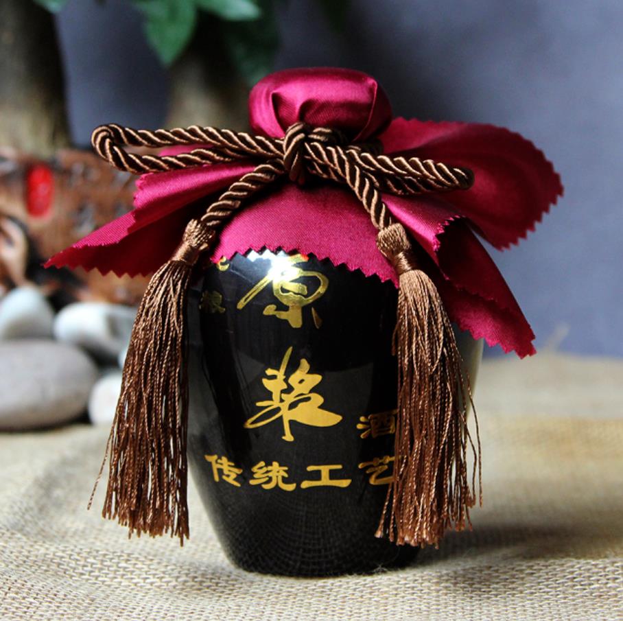 500ml Retro Wine Bottle Collection Collect Ceramics Chinese Style Empty Bottle Self-brewed Wine Preservation Dust-proof E11691: A