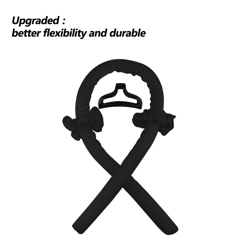 Wysokiej jakości jedwab pianka Curling Rod z klipsem miękka opaska nieopalany loki spania wstążka wałki do włosów narzędzia do stylizacji włosów DIY: Upgrade Black