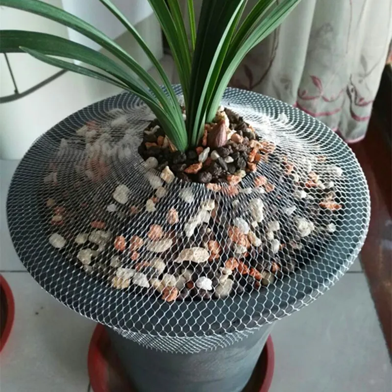 Rete anti-gatto per vasi da fiori da 5 m di lunghezza Rete da giardinaggio Custodia protettiva per vasi da fiori Copertura protettiva per piante Copertura in rete di nylon bianco