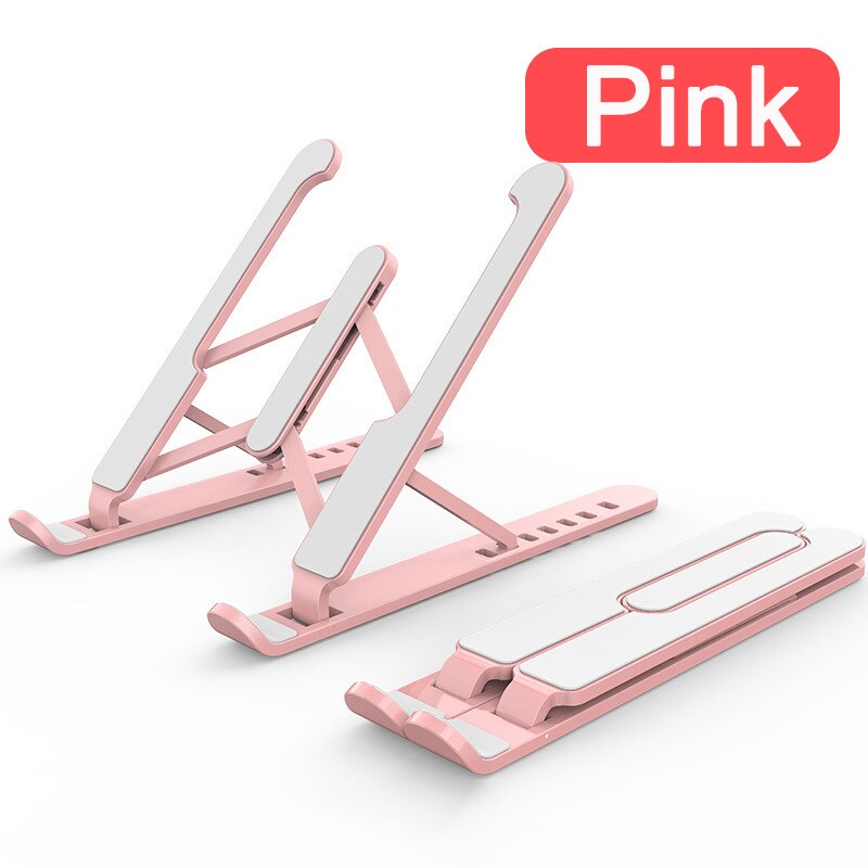 Universal Adjustable Desktop Tablet Holder for IPad Pro 11 12.9 Macbook Pro Air Tablet Notebook Portable Foldable Laptop Stand: Laptop Stand Pink