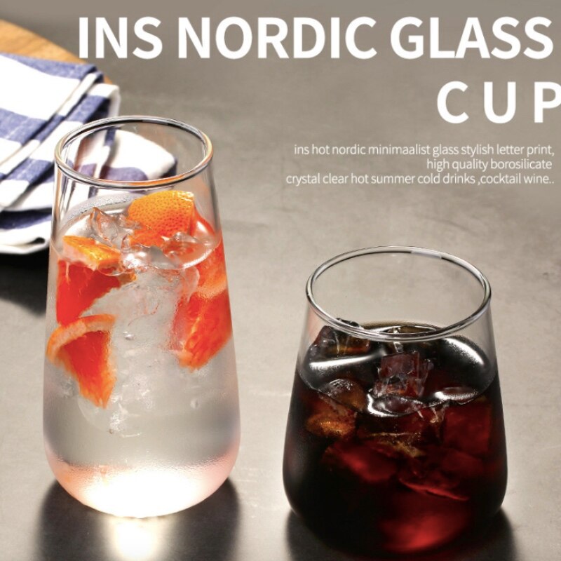 Grote Capaciteit Korte Transparant Glas Water Fles Ochtend Melk Koffie Thee Cup Leuke Kids Meisje School Kawaii Huis Flessen Kolf