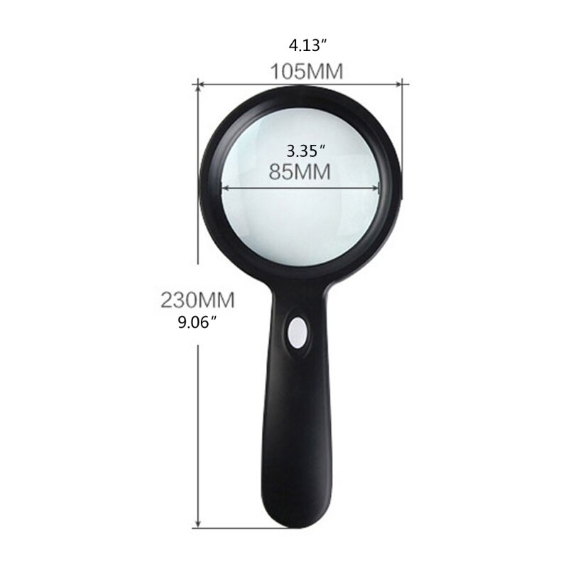 Lighted Magnifying Glass-10X Hand held Large Reading Magnifying Glasses with 12 LED Illuminated Light for Seniors, Repair, 55KD