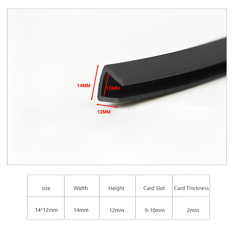 Rubber Edge Trim Strip Black U Section Edging Sealing Strip, Edge Shield Encloser Protector For GlassTable Corners: Greyish Brown / 3M