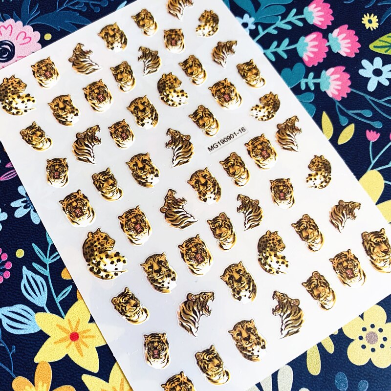 Leopard Tiger Nail Sticker 3d Nail Art Sticker Nail Decal Stempelen Export Japan Ontwerpen Steentjes