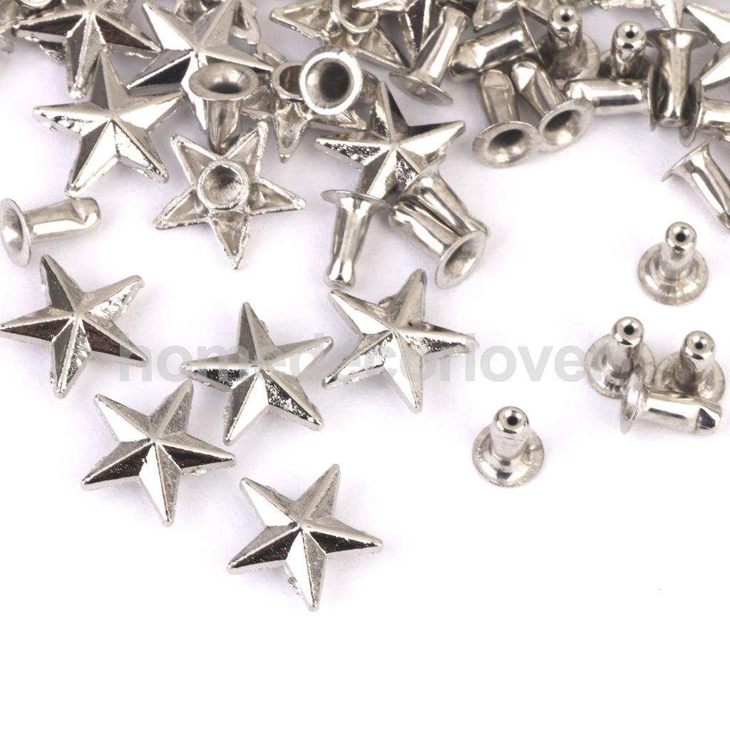 50 Stuks Silver Iron Star Studs Rivet Spikes Spots Nailhead Leathercraft Cool