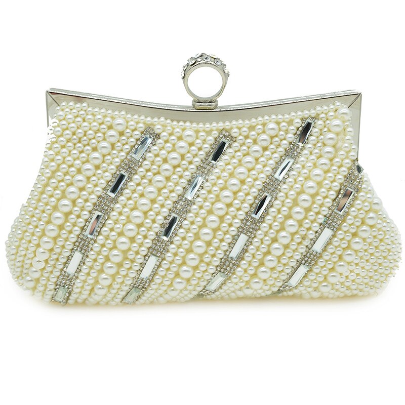 Perle Damen Abend Kupplung Tasche Frauen Bote Schulter Handtaschen Weibliche Abendessen Party Telefon Lange Kette Kupplung Geldbörse