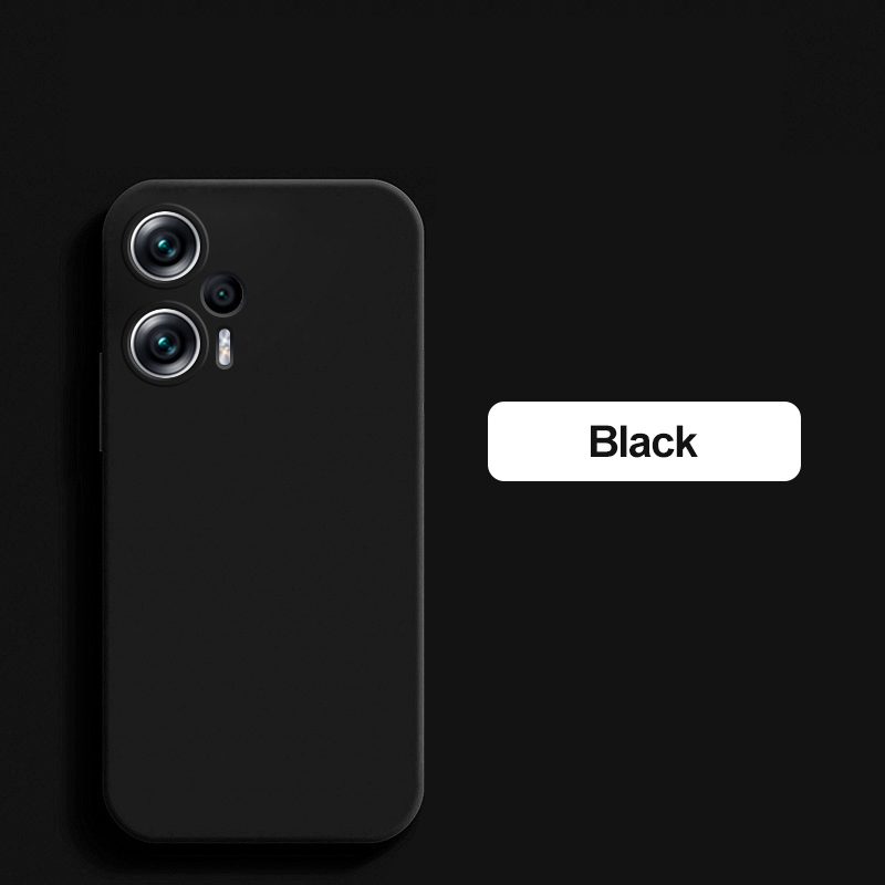 Coque souple antichoc en silicone liquide pour Xiaomi, couverture d'origine pour Poco F5, Poco F5 Pro, Poco F5Pro: PC + TPU / Black