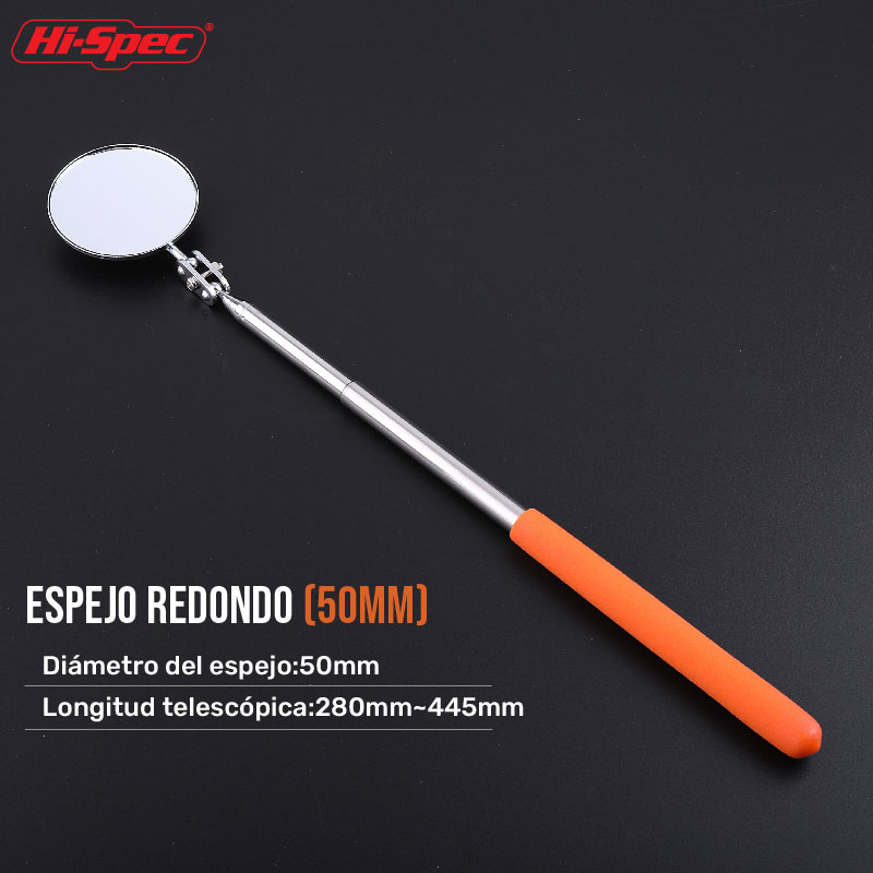 Espejo giratorio cuadrado/redondo, herramienta de detección de acero inoxidable, extensible, inspección, Ángulo telescópico, 1 ud.