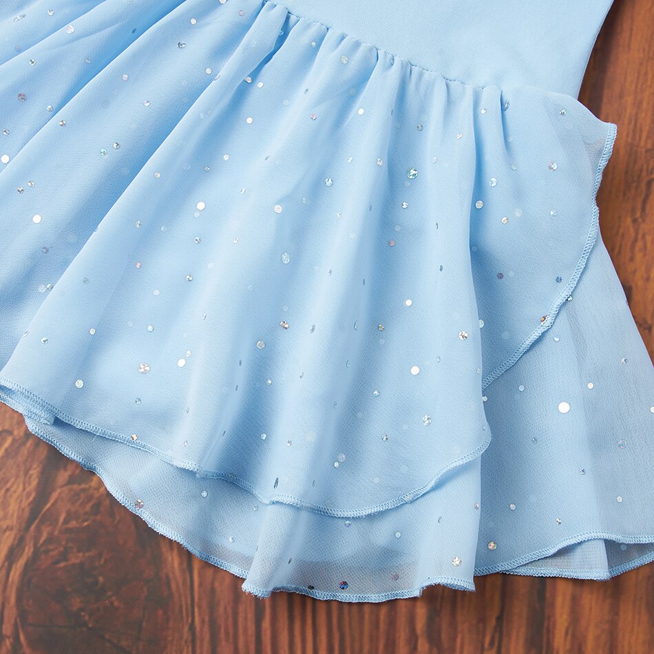 Solid Blue Peuters Meisjes Prinses Jurken Baby Meisjes A-lijn Mooie Ruche Zomer Jurk Kinderen Meisjes Zachte Katoenen Kleding Bodysuit