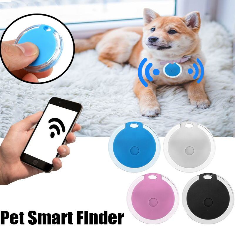 Pet anti lost tracker kæledyr smart finder selvportræt bluetooth 4.0 mini pet alarm finder gps locator sporbar til katte hund tegnebog