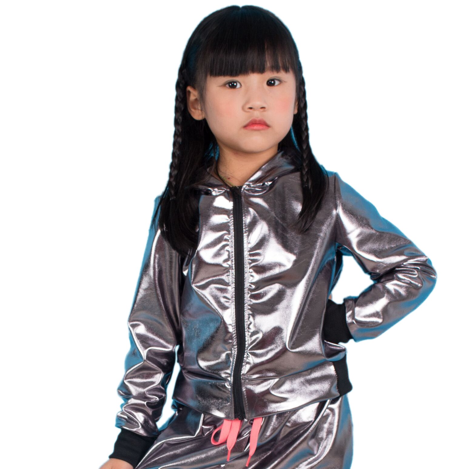 2021 primavera autunno Unisex bomber Jacket Stage Performance Wear Paillette con cappuccio Hip Hop Dance Coat Jazz giacche per bambini per ragazze