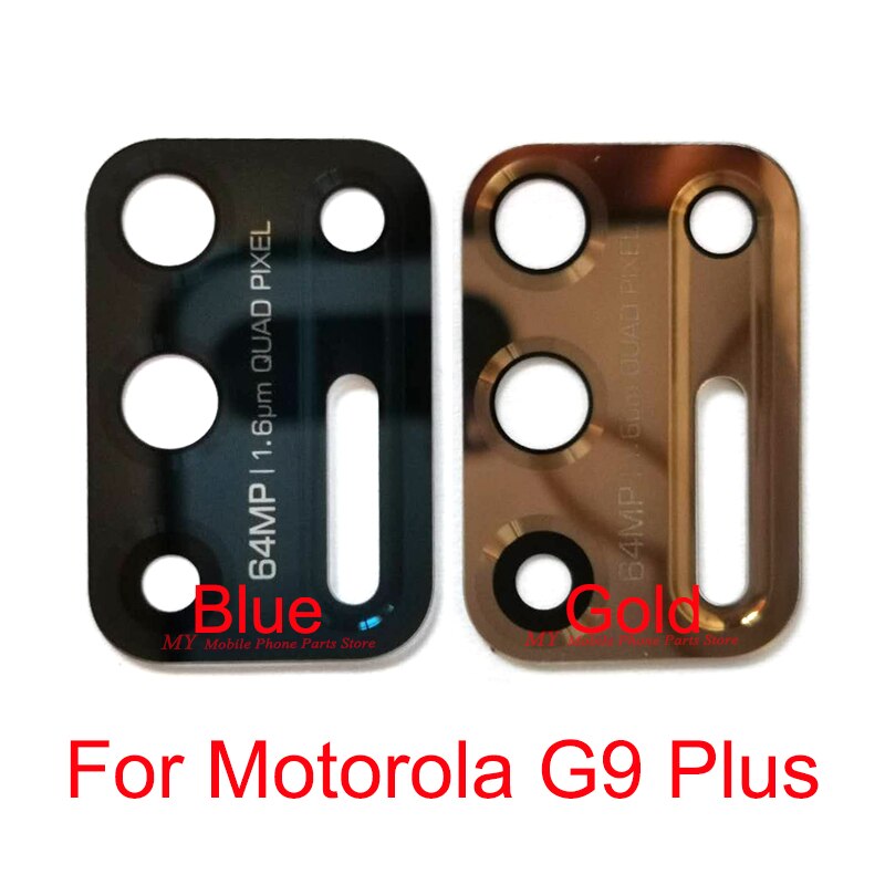 Cubierta de lente de cámara trasera de 64MP para Motorola Moto G9 Plus G9 + G9plus, cristal de lente de cámara trasera de teléfono móvil con piezas adhesivas de pegamento