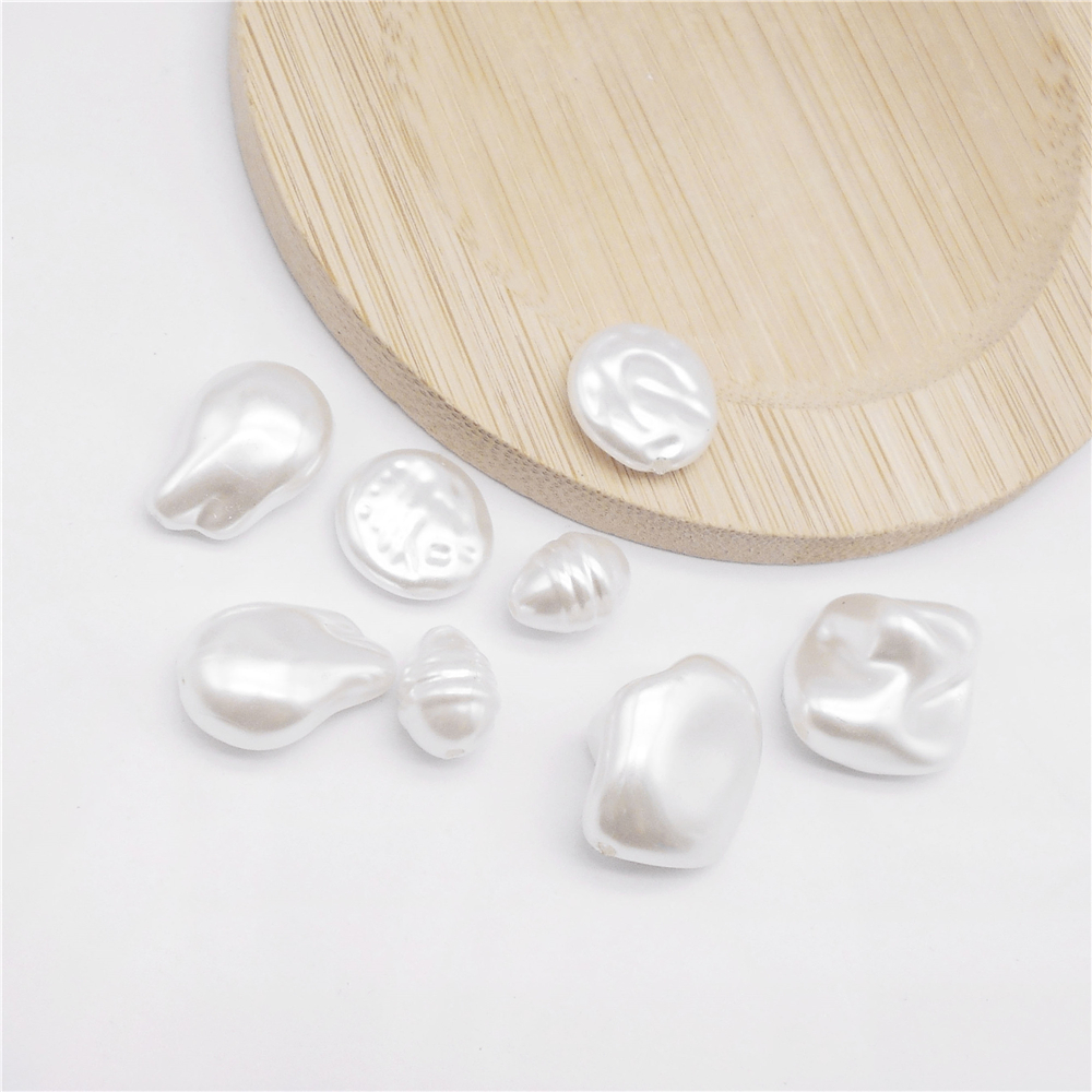 20-40 stücke ABS Barock Imitation Perle Perle Mit Strukturierte Oberfläche Gerade Loch Unregelmäßige Lose Perlen Für DIY Handwerk schmuck Machen