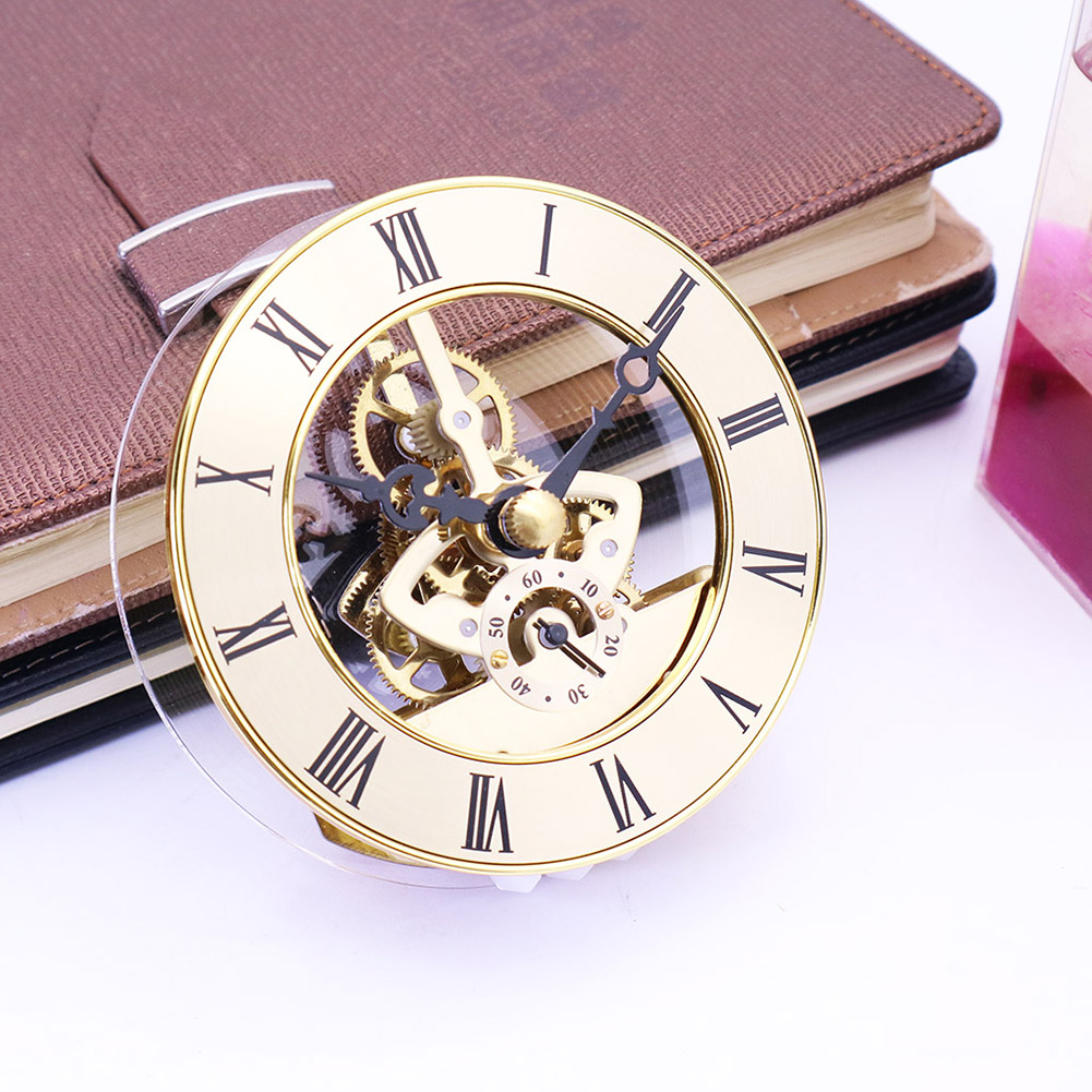 Retro Gear Wall Clock Movement Round Decorative Table Clock Metal Perspective Movement Wall Clock Accessories JW