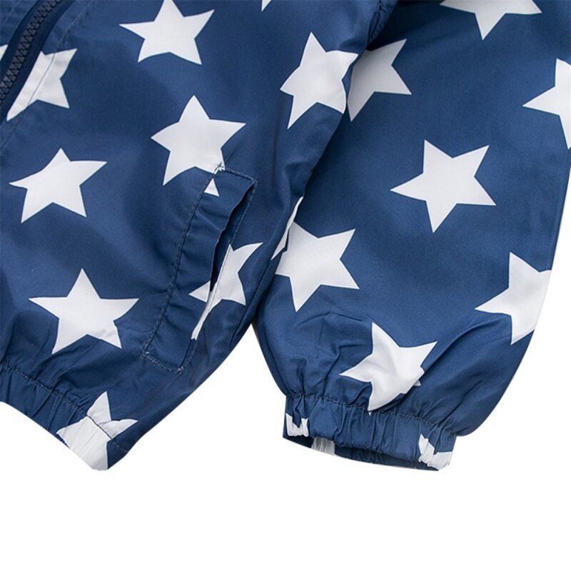 Baby Print Coat Kids Clothes Boys Jackets Children Hooded Zipper Windbreaker Infant Waterproof Hoodies For Girls