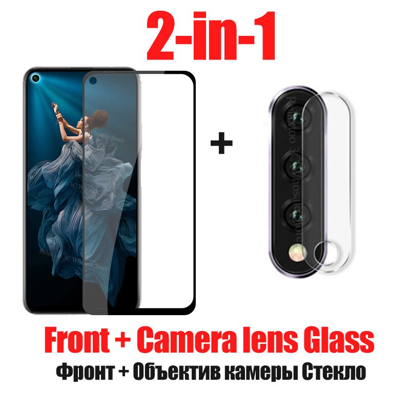 2-In-1 Beschermende Glas Voor Huawei Honor 20 YAL-L21 Back Camera Lens Gehard Glas Op Honor 20 Pro YAL-L41 Honor 20 20pro Film: 2-in-1 Glass / honor 20