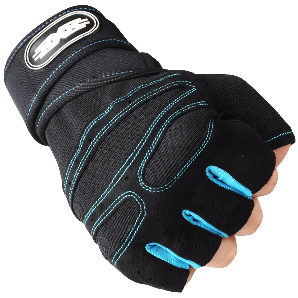 Gym Mannen Handschoenen Fitness Gewichtheffen Anti-Slip Zachte Anti-Shock Motor Half Vinger Dumbbell Training Sport Fietsen Vrouwen Handschoenen