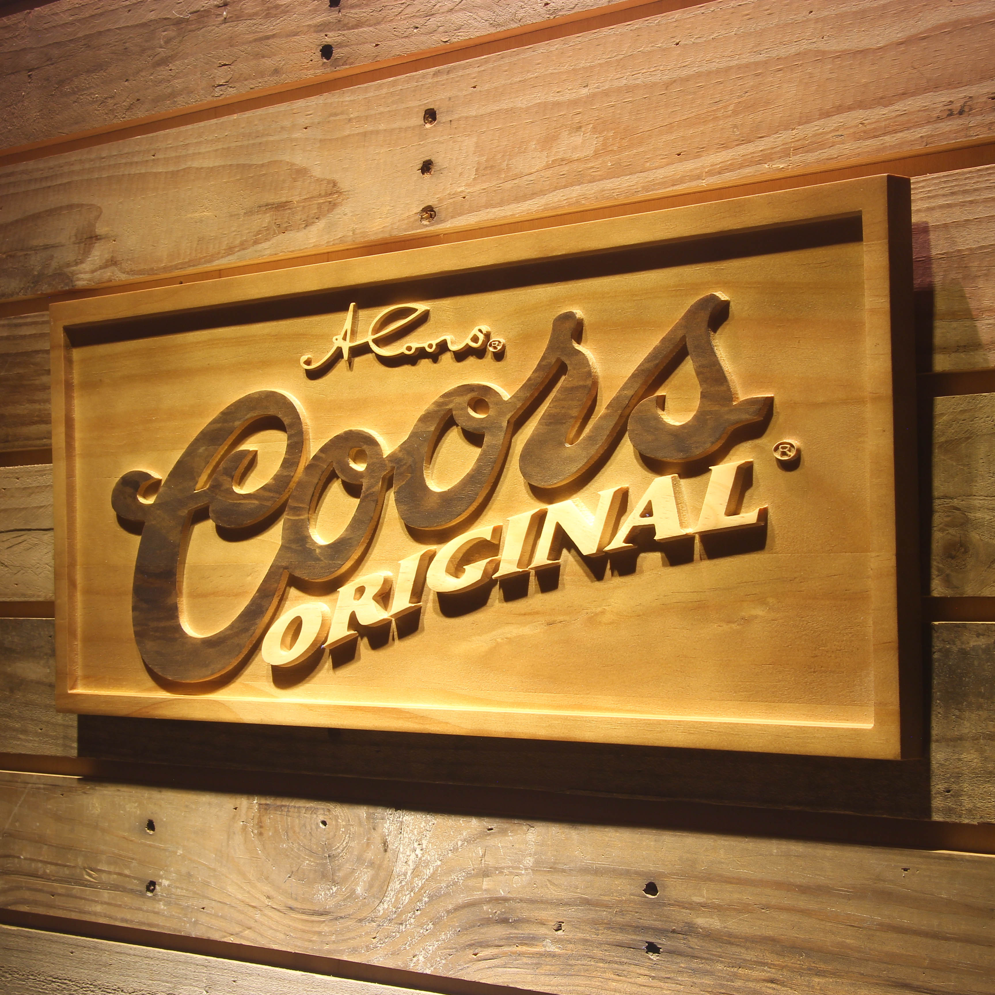 Coors Original Beer 3D Wooden Bar Signs