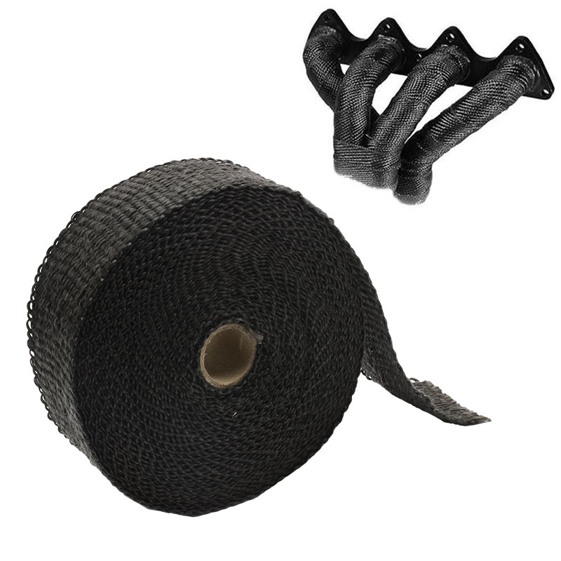 5cm*5M Exhaust Heat Wrap Thermal Tape Fiberglass Heat Wrap Manifold Insulation Roll Resistant with Stainless Ties