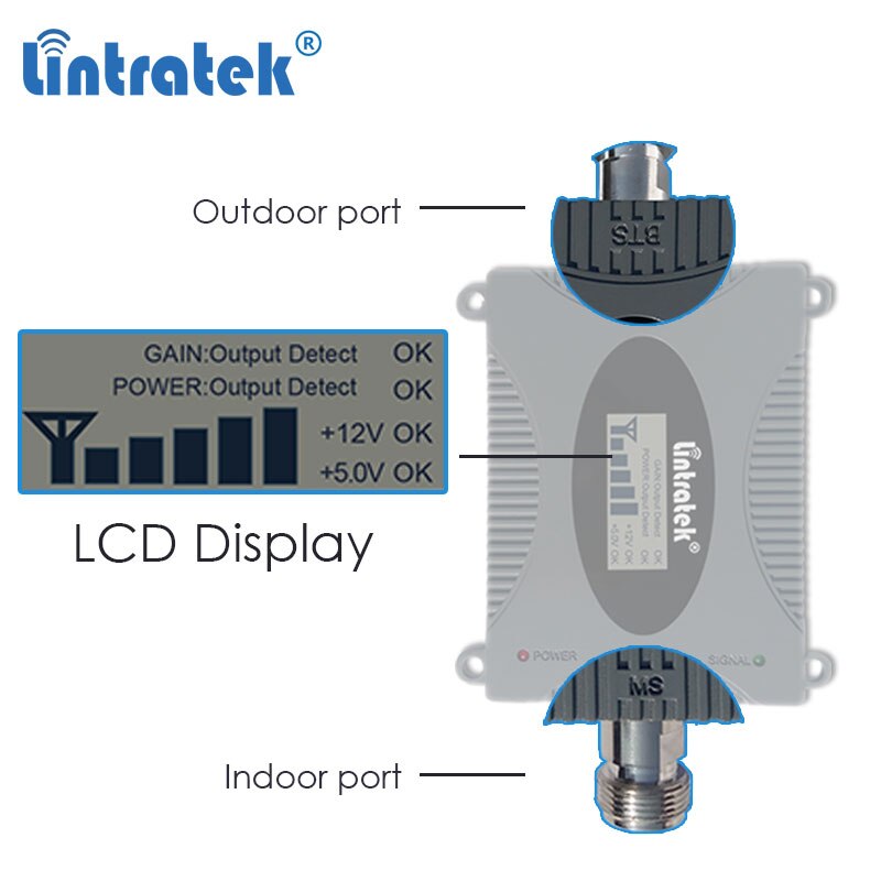 Lintratek 2600 Mhz 4G Lte Signaal Booster 4G 1700 Aws 3G 1900 Pcs B2 Cellulaire Booster Repeater 2600 Mobiele Gsm Versterker Dd