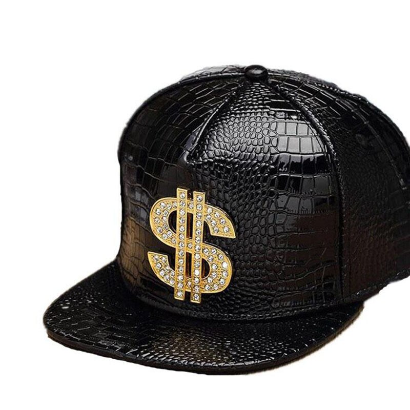 Miesten lippalakit litteä hattu hip hop snapback kallo niitti baseball-lippis street dance lippis trendikäs miesten ja naisten tasainen hattu: Musta