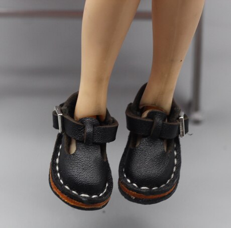 1 par 3.6 x 1.6cm sko egnet til 1/6 dukker, normal dukke, fælles bjd blyth, isnende, jecci five, licca body mini sko støvler: Billede 3 sort