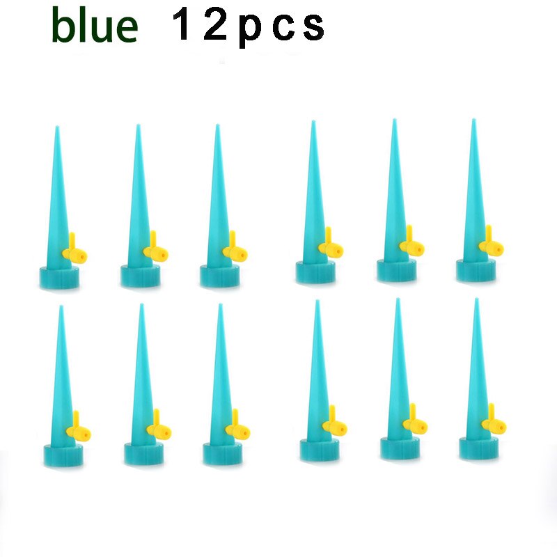 12 pièces Auto goutte à goutte arrosage arrosage jardin pour bouteille plantes ménagers jardinage eau goutteur kit système fleur Auto-abreuvoir: 12 pcs blue