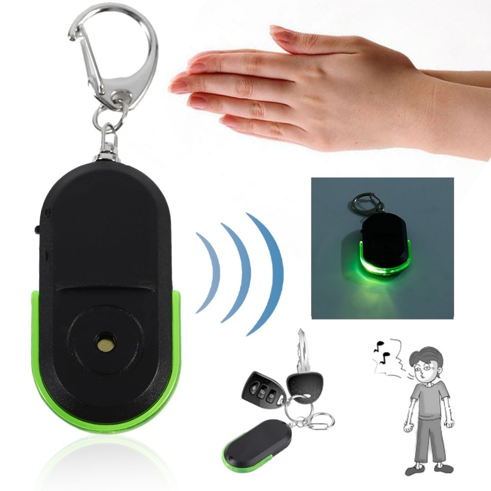 Draagbare Ouderen Anti-Verloren Alarm Fluitje Key Finder Draadloze Nuttig Whistle Sound Locator Finder Led Sleutelhanger