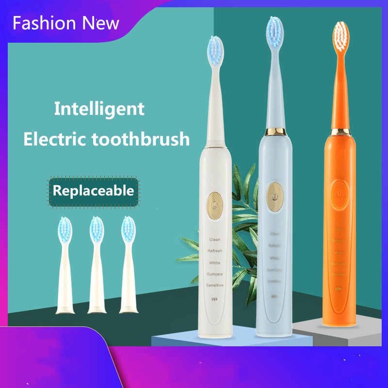 Automatische Sonic Elektrische Tandenborstel Met Vier Opzetborstels Waterdichte Usb Oplaadbare Voor Vrouwen/Mannen/Volwassenen/Koppels