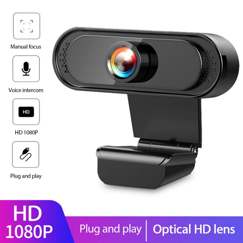 1 Pc Hd 1080P Webcam Mini Computer Pc Webcamera Met Microfoon Draaibare Camera 'S Voor Live-uitzending Video Bellen Conferentie