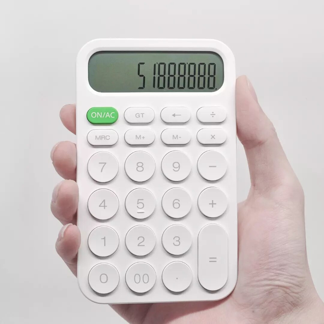 Miiiw Portable Calculator LED 12-digit Display Simple Home Office School Mini Pocket Electronic Calculator