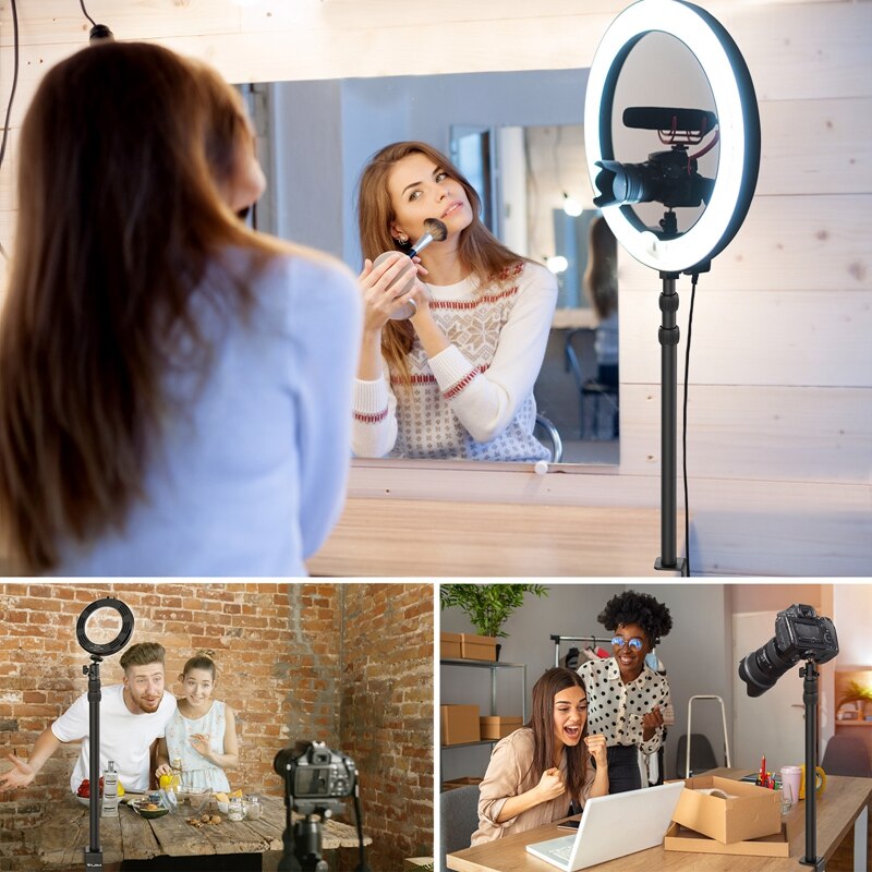 VIJIM LS03 Desk Light Mounting Stand 124CM Adjustable Tabletop Stand With 360° Removable Ballhead for DSLR Camera Ring Light