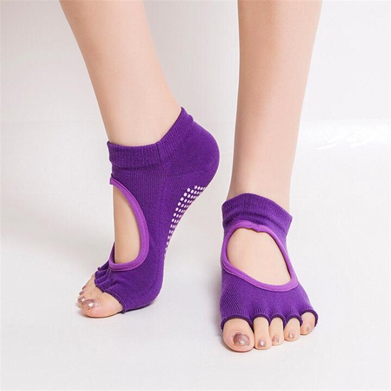 1 paire de chaussettes à cinq orteils, séparateurs de chaussettes de cyclisme, correcteur d'oignon, hallux valgus, orteils orthopédiques pour femmes, cosmétiques, beauté: Violet 2