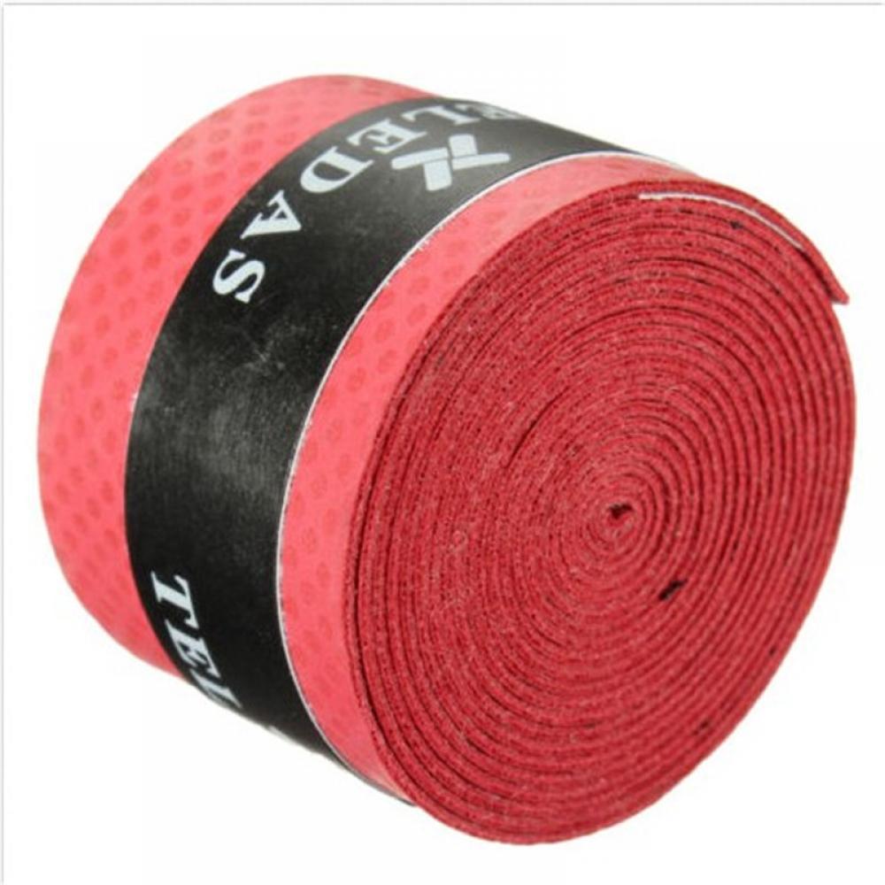 Fita adesiva para raquete de tênis, 1/5pçs, anti-escorregamento, absorvente de suor, para badminton, bandas de suor, faixa de punho de bicicleta: red
