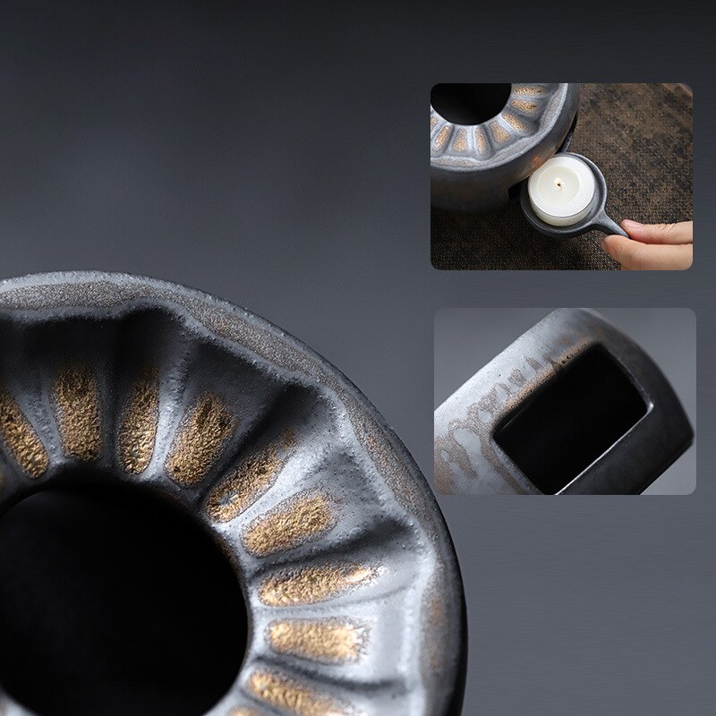 Ceramics Teapot Heating Base Japanese Style Candle Retro Kung Fu Teapot Trivets Warmer Chauffe Plat Bougie Tea Heater JD50DZ