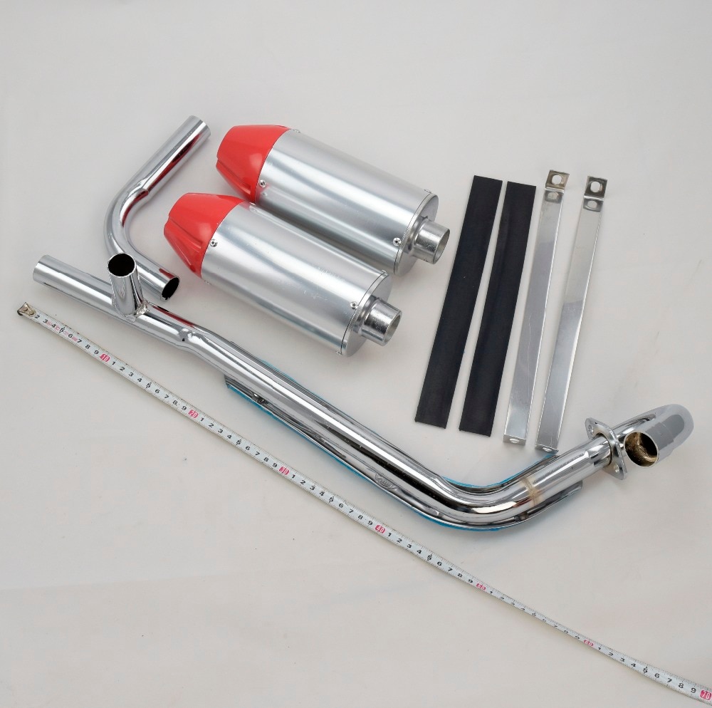 Apollo dual exhaust pipe bullet off-road motorcycle muffler dirt pit bike 50cc 70cc 90cc 110cc 125cc accessories