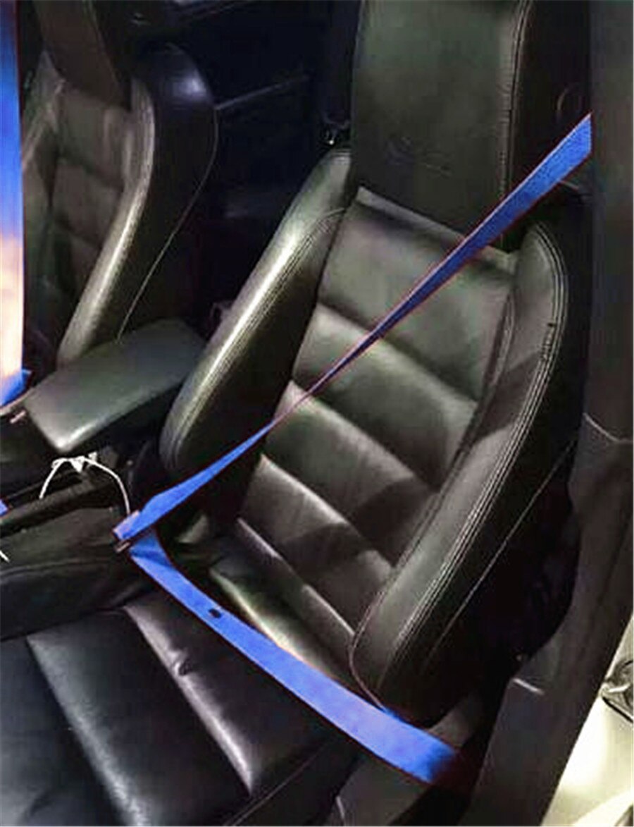 Universel blå bilsele sikkerhedssele extender forlænger spænde justerbar skulder sikkerhedssele passer til de fleste bil bus