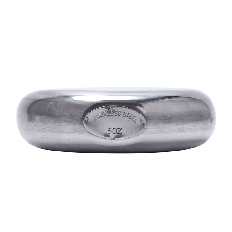 Mini Portable Round Stainless Steel Flask & Funnel Set, 5 oz Silver