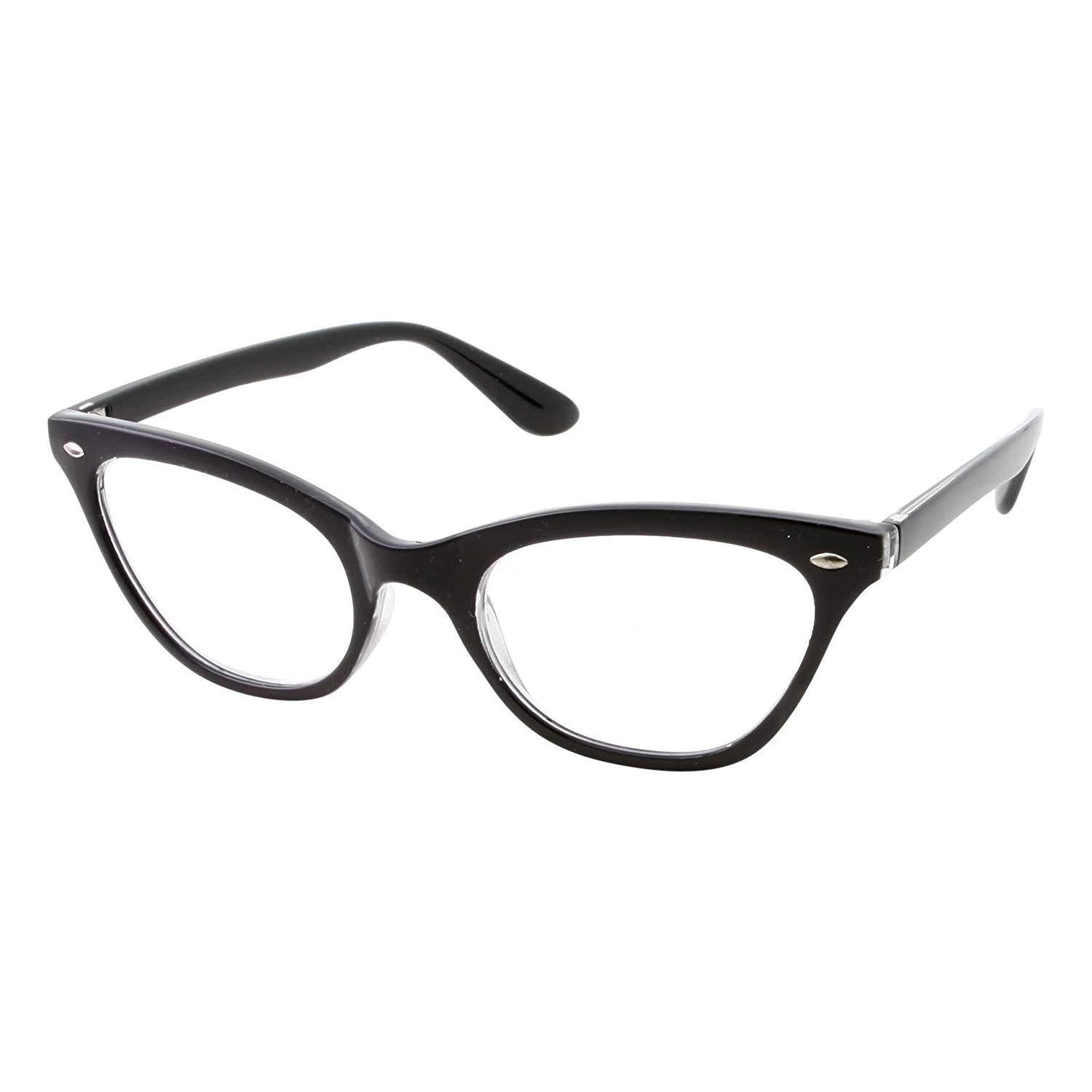 Calabria Viv 738 Designer Reading Glasses 0.75 Black Brown Women Single Power Reader Trendy Stylish Ladies Fashion Eyeglass