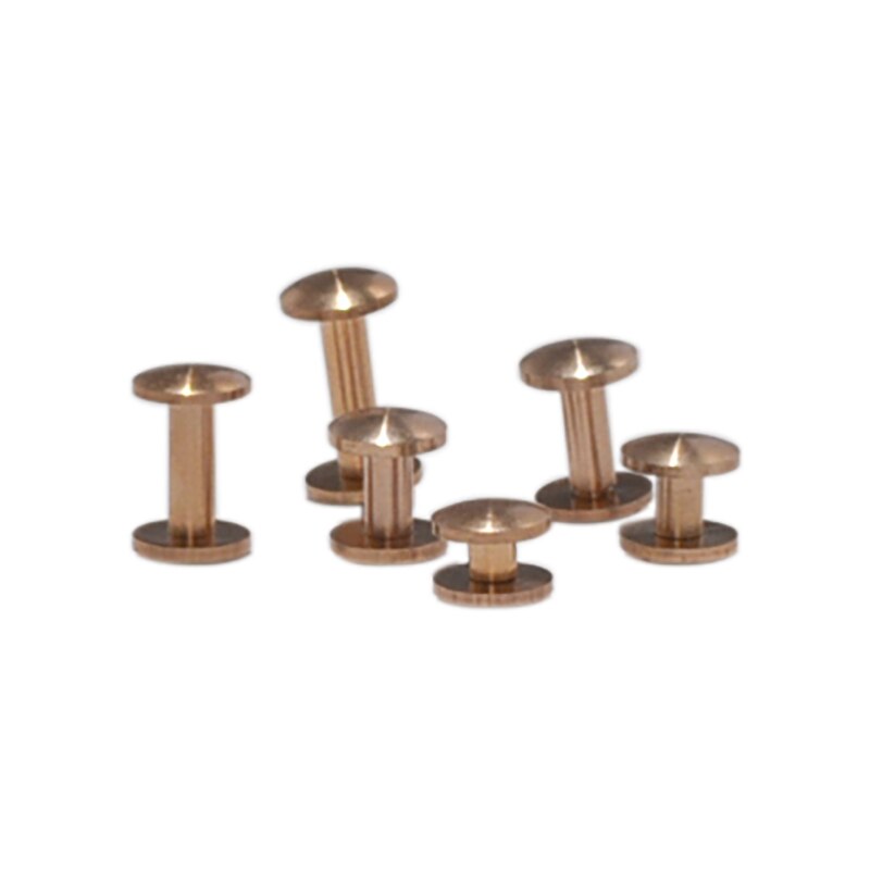 10Pcs Massief Messing Arc Knop Stud Schroef Nagel Klinknagel Terug Riem Voor Naaien Handgemaakte Diy Lederen Accessoires Materiaal